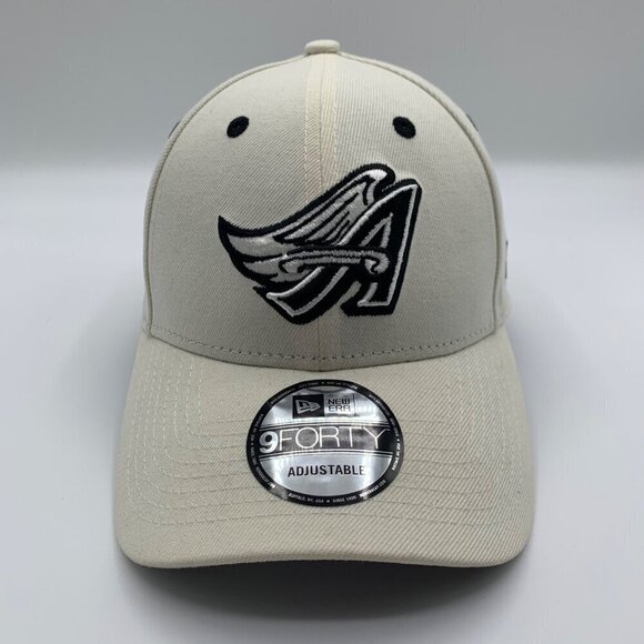 Anaheim Angels MLB Beige New Era 9Forty Cooperstown Collection Snapback Hat New - Picture 2 of 6
